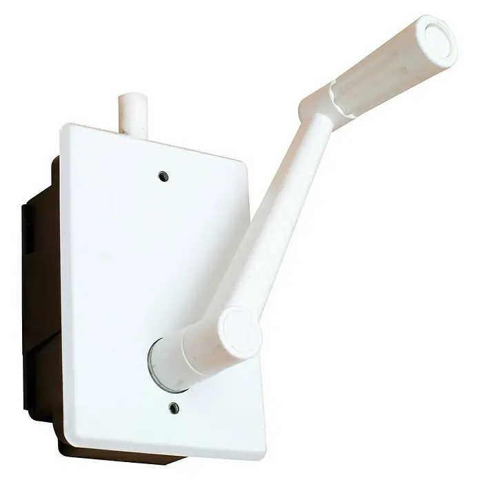 Micel Manivela PR17 - Largo: 112 mm, Blanco, Específico para: Persianas a manivela - Vista angular