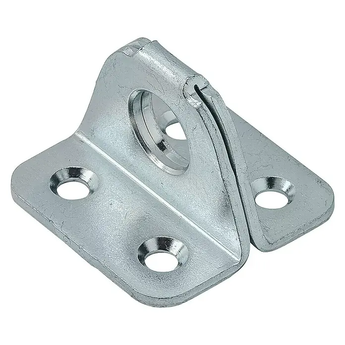 Stabilit Ösenplatte - B x H: 37 x 37 mm, Bügelbreite: 27,5 mm, Bügelhöhe: 27 mm - Diagonale Ansicht