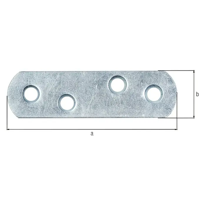 GAH Alberts Pletina de ensamblaje - L x Al: 16 x 60 mm, 4 agujeros - Vista frontal