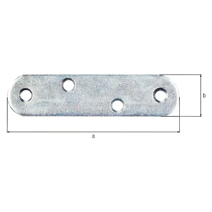 GAH Alberts Pletina de ensamblaje - L x Al: 19 x 80 mm, 4 agujeros - Vista frontal