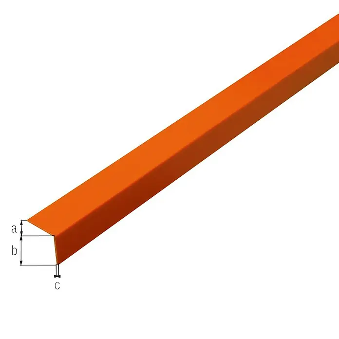 GAH Alberts Perfil angular - L x An x Al: 2.600 x 20 x 20 mm, Espesor: 1,5 mm, PVC, Naranja - Vista angular