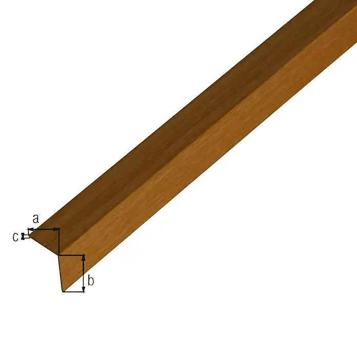 GAH Alberts Perfil angular - L x An x Al: 2.600 x 20 x 20 mm, Espesor: 1 mm, PVC, Haya - Vista angular