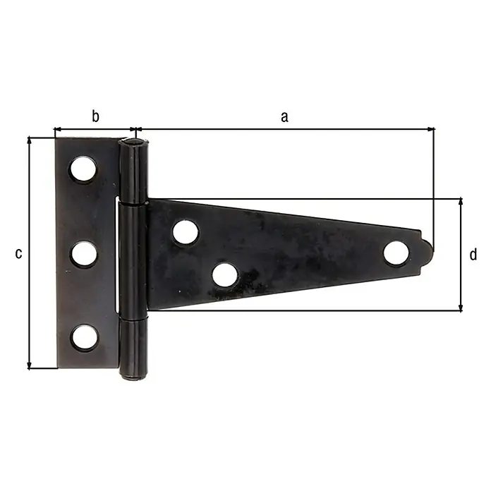 GAH Alberts Bisagra de cofre - Negro, Enrollado, Largo: 75 mm