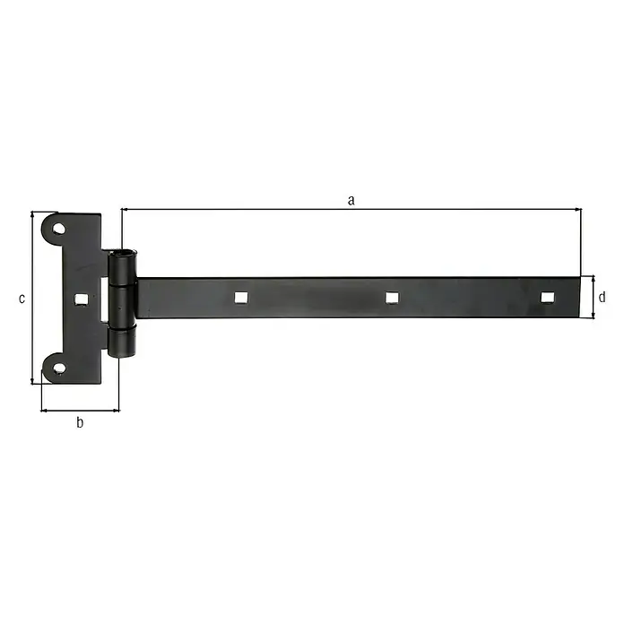 GAH Alberts Pernio bisagra inglés - 4/2 agujeros, Espesor: 4 mm, Largo: 291 mm - Vista frontal
