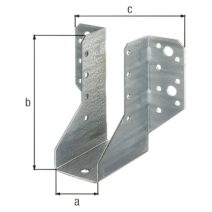 GAH Alberts Soporte en U - L x An x Al: 110 x 40 x 2 mm, Galvanizado Sendzimir - Vista angular