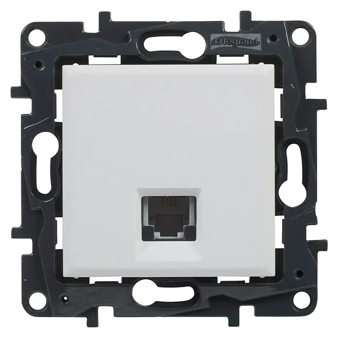 Legrand Niloé Step Toma de teléfono RJ11 - Blanco, Montaje en la pared - Vista frontal