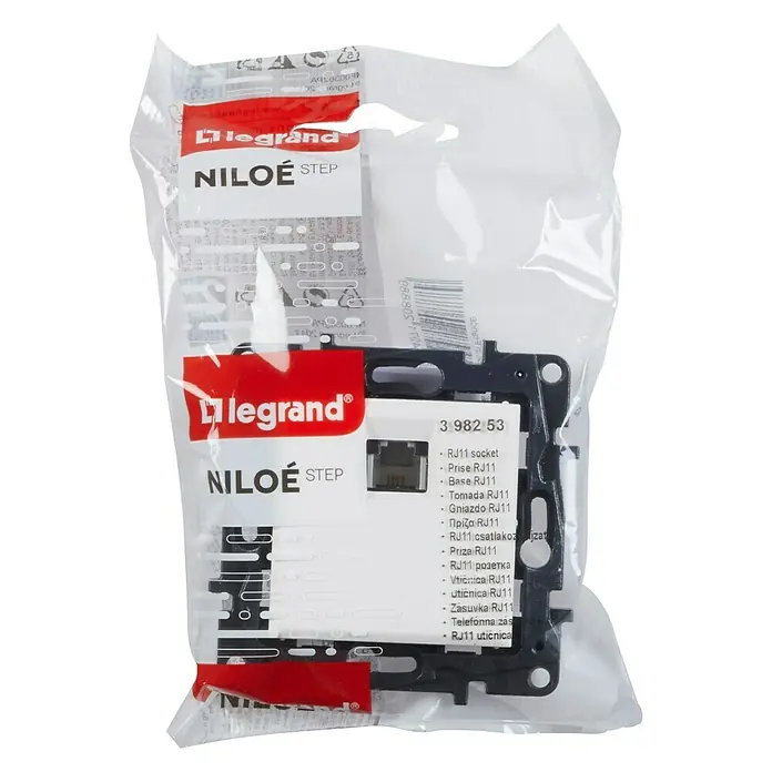 Legrand Niloé Step Toma de teléfono RJ11 - Blanco, Montaje en la pared - Vista frontal