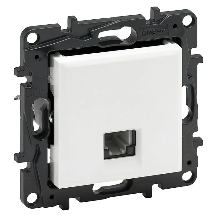 Legrand Niloé Step Toma de teléfono RJ11 - Blanco, Montaje en la pared - Vista angular