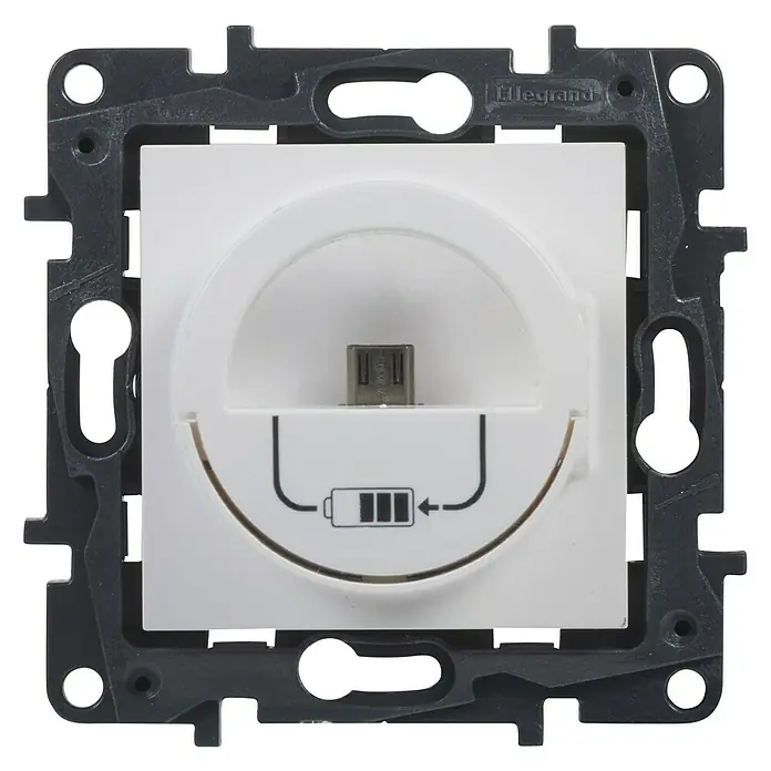 Legrand Niloé Conector USB Dock station - Hembrilla F, Blanco - Vista frontal