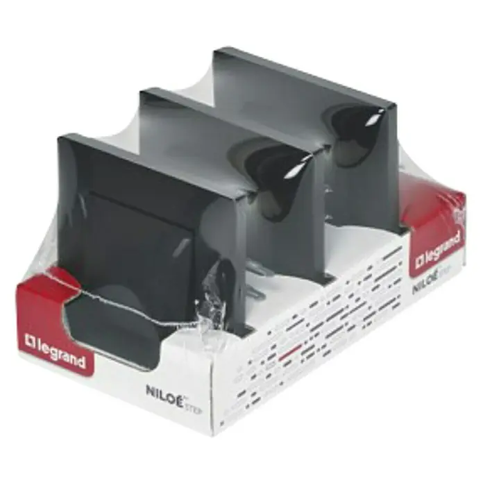 Legrand Niloé Step Conmutador Pack - Antracita, Montaje en la pared, IP20, 3 ud. - Vista angular