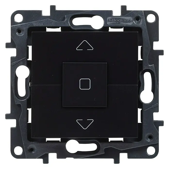 Legrand Niloé Step Interruptor para persianas - 11 x 5 x 15 cm, En pared, Negro - Vista frontal