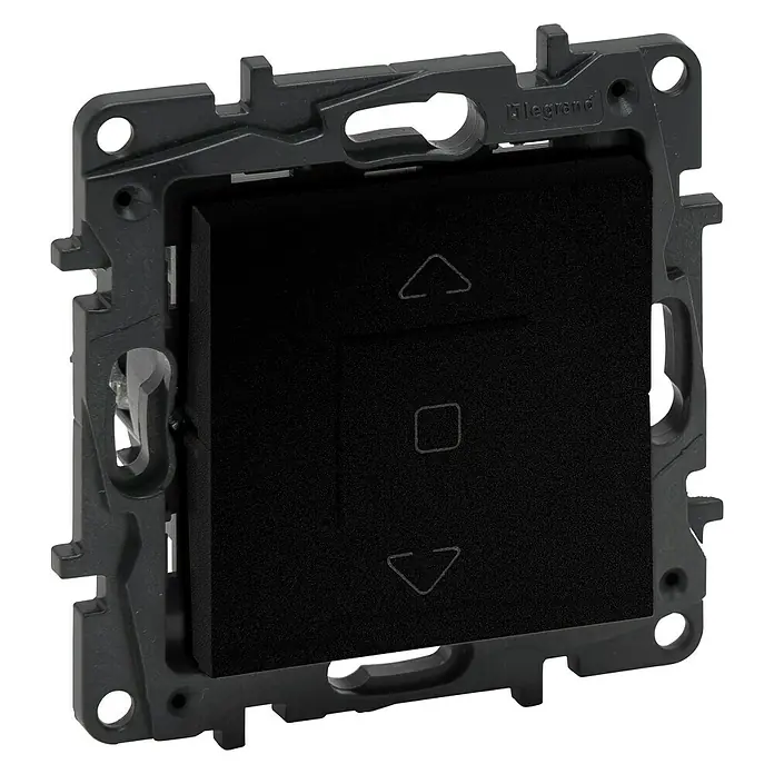 Legrand Niloé Step Interruptor para persianas - 11 x 5 x 15 cm, En pared, Negro - Vista angular