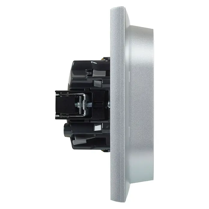 Legrand Niloé Step Enchufe doble - Aluminio, x 2, Plástico, Montaje en la pared - Vista de perfil izquierdo