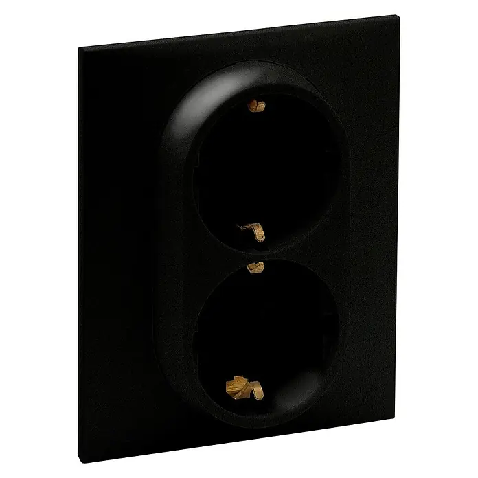 Legrand Niloé Step Enchufe doble - Antracita, x 2, Plástico, Montaje en la pared - Vista angular