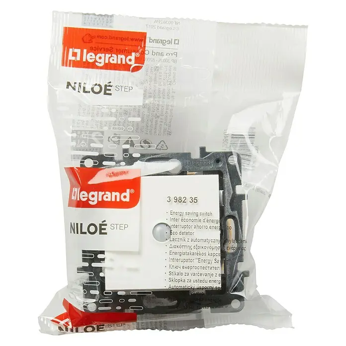 Legrand Niloé Step Interruptor de sensor inteligente - Blanco, x 1, Montaje en la pared - Vista frontal