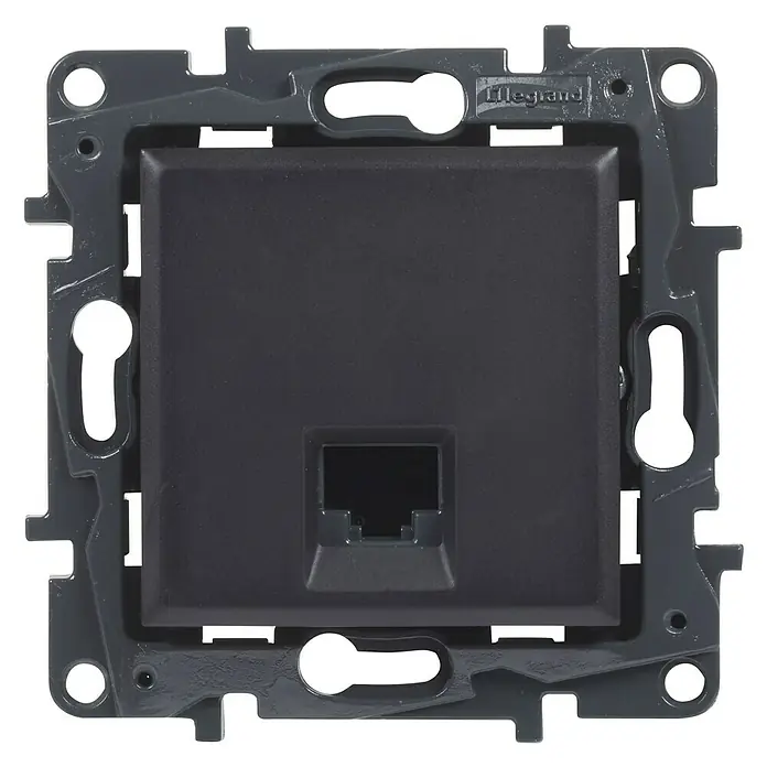 Legrand Niloé Step Toma de red RJ45 - Antracita, 1 canal, Plástico, Montaje en la pared - Vista frontal
