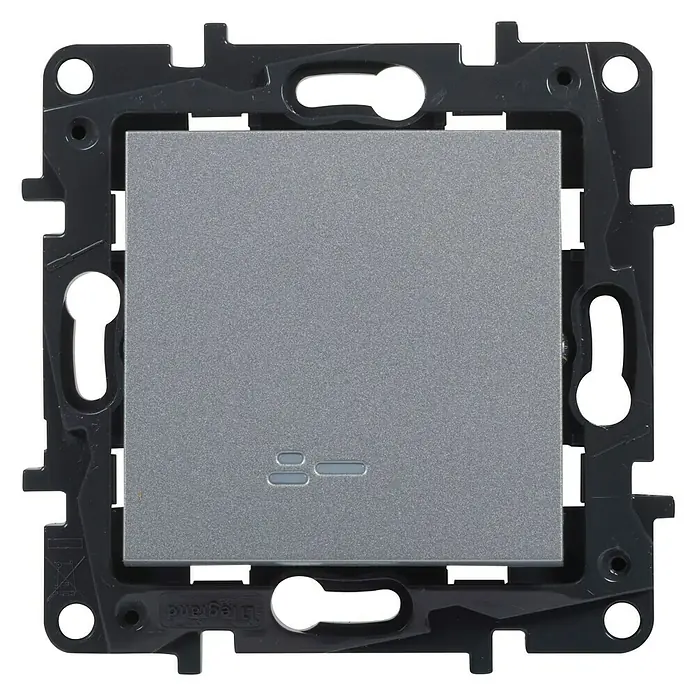 Legrand Niloé Step Interruptor/Conmutador - Aluminio, Plástico, Montaje en la pared, 1 ud. - Vista frontal