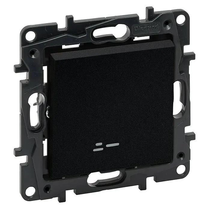 Legrand Niloé Step Interruptor/Conmutador - Antracita, Plástico, Montaje en la pared, 1 ud. - Vista angular