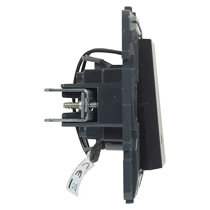 Legrand Niloé Step Interruptor/Conmutador - Antracita, Plástico, Montaje en la pared, 1 ud. - Vista de perfil izquierdo