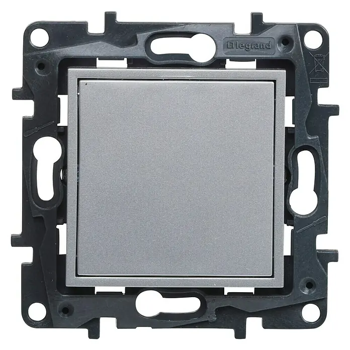 Legrand Niloé Step Tapa para mecanismo - Aluminio, Metal, Montaje en la pared - Vista frontal