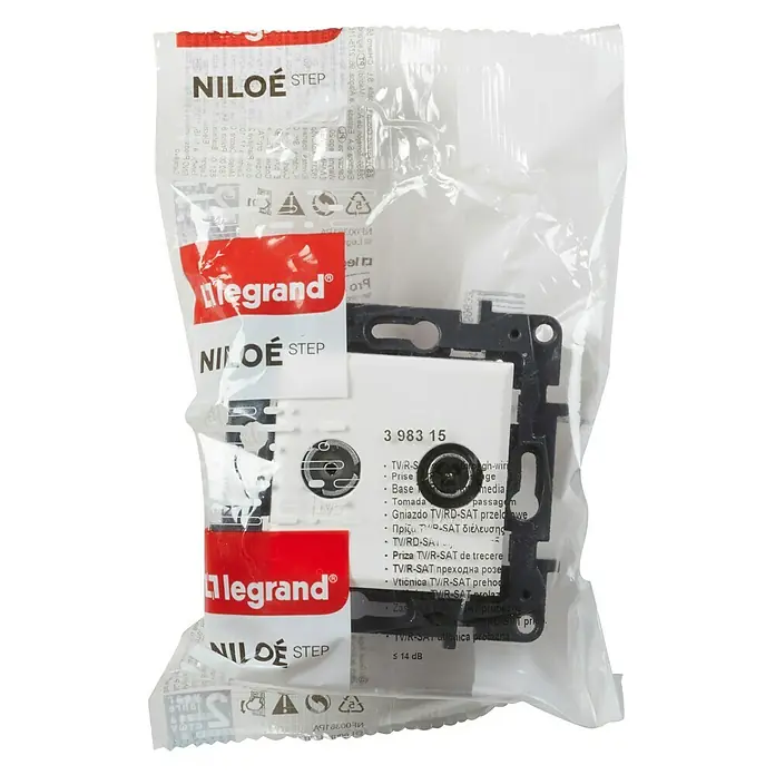 Legrand Niloé Step Toma TV/SAT Intermedia - Blanco, 2 canales, Plástico, Montaje en la pared - Vista frontal