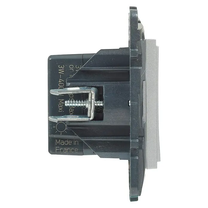 Legrand Niloé Step Regulador luminoso + Pulsador - Aluminio, Plástico, Montaje en la pared - Vista de perfil izquierdo