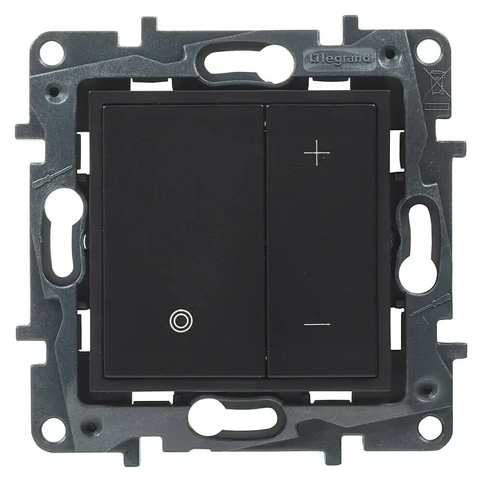 Legrand Niloé Step Regulador luminoso + Pulsador - Antracita, Plástico, Montaje en la pared - Vista frontal