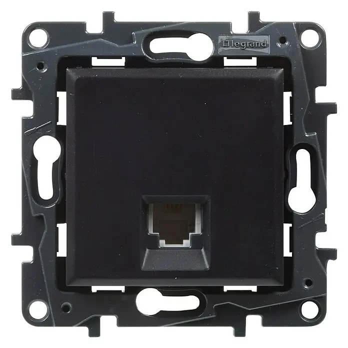Legrand Niloé Step Toma de teléfono RJ11 - Antracita, Montaje en la pared - Vista frontal