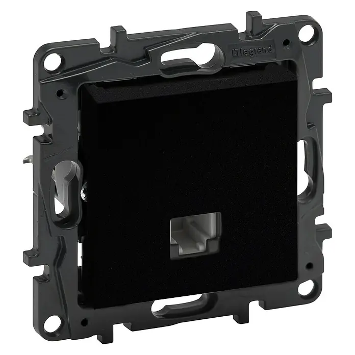 Legrand Niloé Step Toma de teléfono RJ11 - Antracita, Montaje en la pared - Vista angular