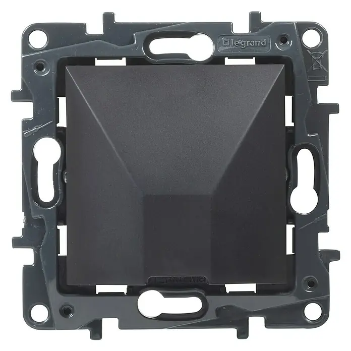 Legrand Niloé Step Pasacables - Antracita, Diámetro: 12 cm - Vista frontal