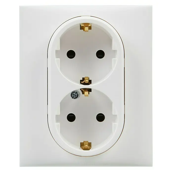 Legrand Niloé Step Enchufe doble - Blanco, x 2, Plástico, Montaje en la pared - Vista frontal