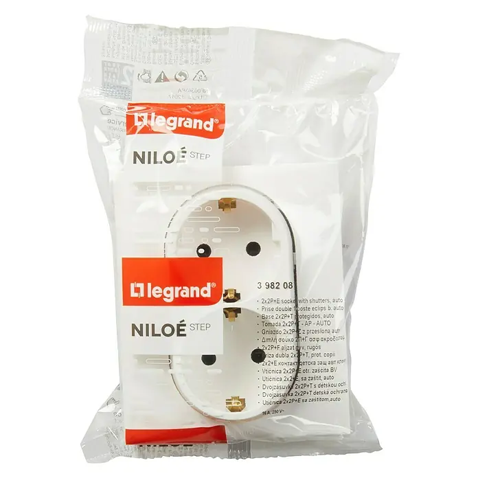 Legrand Niloé Step Enchufe doble - Blanco, x 2, Plástico, Montaje en la pared