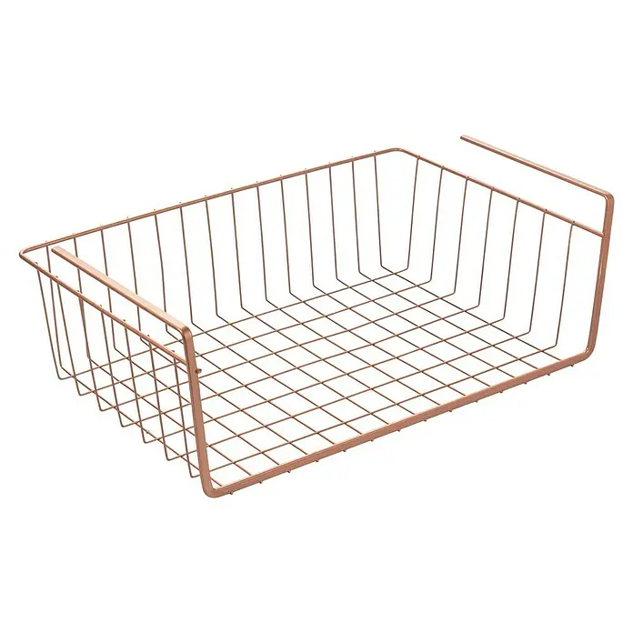 Metaltex Allzweck-Korb Kanguro 40 - 40 x 26 x 14 cm, Metall, Kupfer - Diagonale Ansicht
