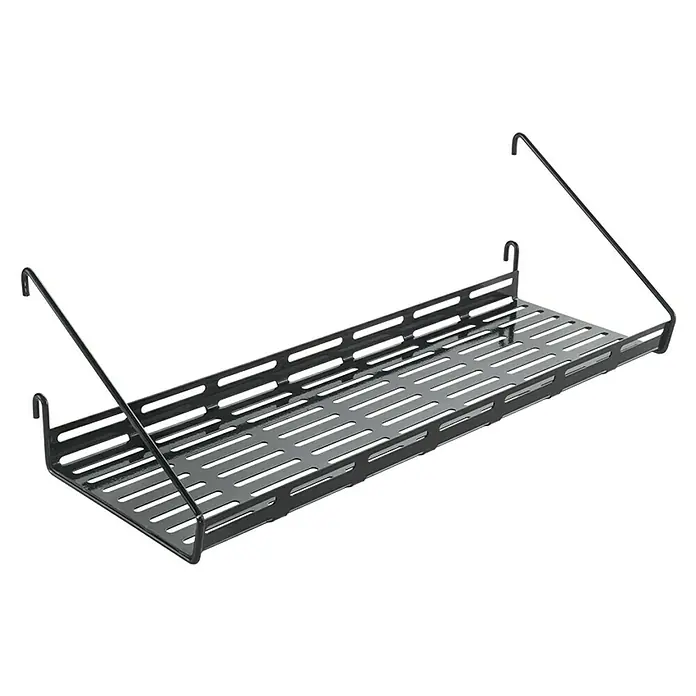 Metaltex Regalboden Mural Line - L x B x H: 45 x 15 x 12 cm, Schwarz - Diagonale Ansicht