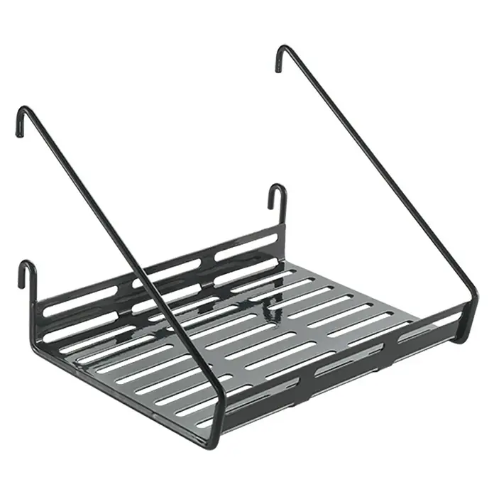 Metaltex Regalboden Mural Line - L x B x H: 18 x 15 x 12 cm, Schwarz - Diagonale Ansicht