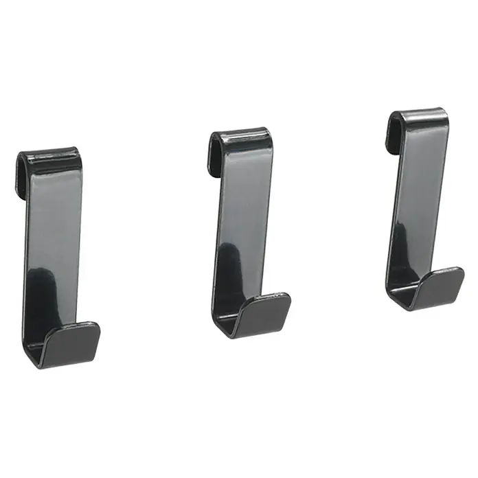 Metaltex Haken Mural Line - L x B x H: 1,5 x 2,5 x 5,5 cm, Schwarz, 3 Stk. - Diagonale Ansicht