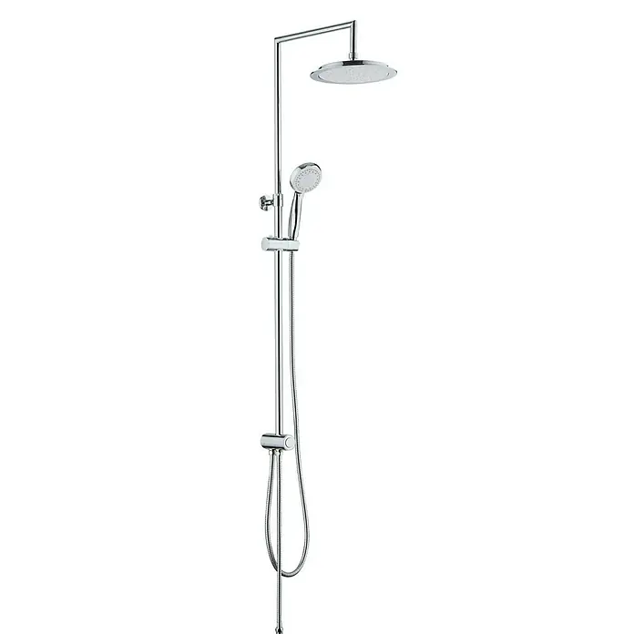 Mixomat Sustav tuš garniture Denver - Razmak provrta: 67 cm, Broj vrsta mlaza: 5 Kom., Krom-bijela - Dijagonalni pogled