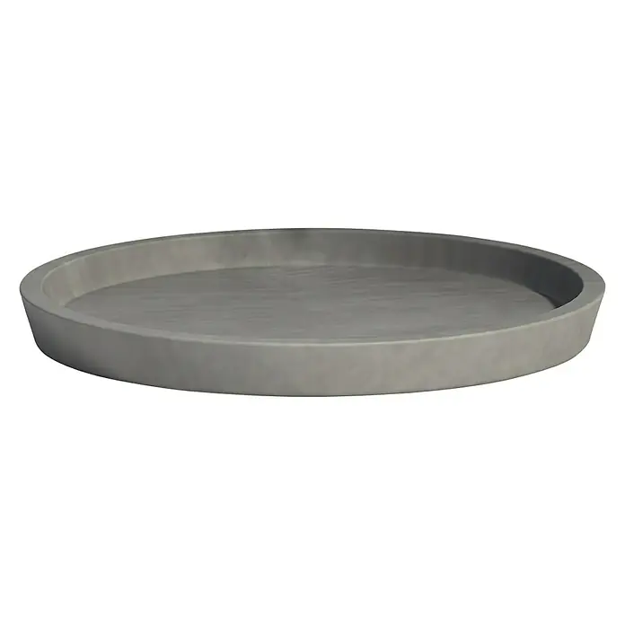 Ecopots Blumentopf-Untersetzer Amsterdam - Außenmaß (Ø x H): 18 x 2,5 cm, Kunststoff, Grau - Vorderansicht