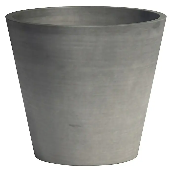 Ecopots Amsterdam Pflanztopf Amsterdam - Außenmaß (Ø x H): 20 x 17,5 cm, Kunststoff, Grau - Vorderansicht
