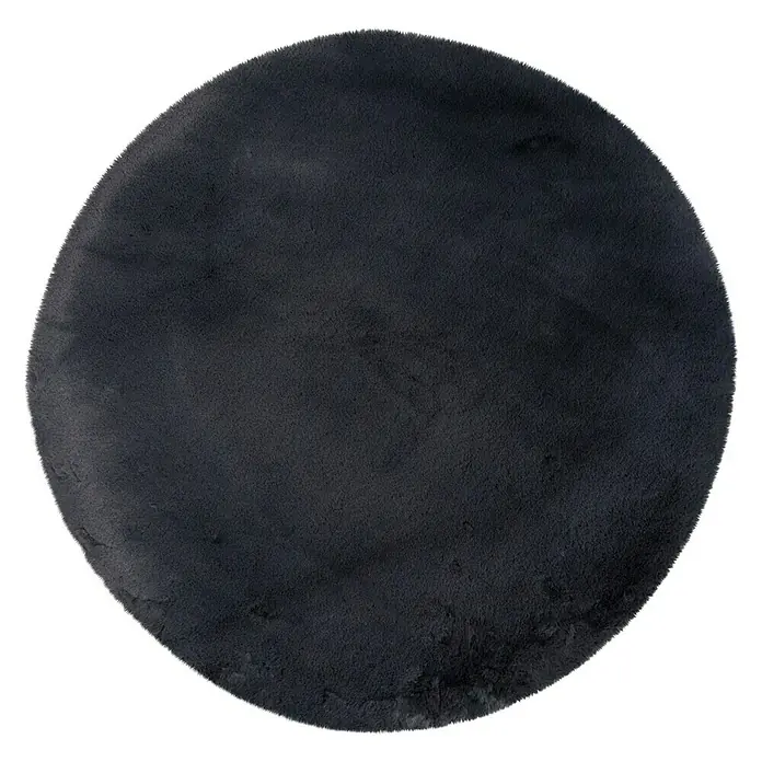 Teppich rund Happy - Graphit, Durchmesser: 120 cm, 100 % Polyester (Flor) - Ansicht von oben