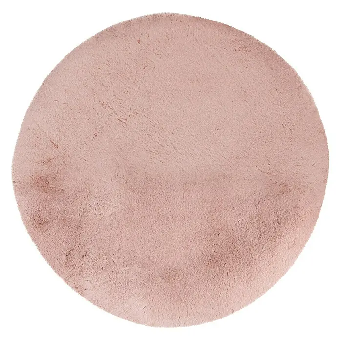 Teppich rund Happy - Rosa, Durchmesser: 160 cm, 100 % Polyester (Flor) - Ansicht von oben