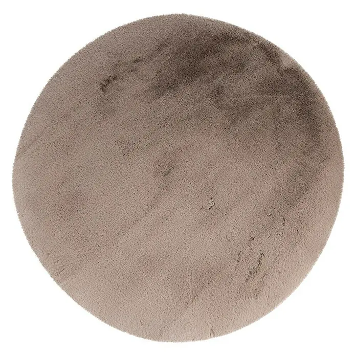 Teppich rund Happy - Taupe, Durchmesser: 120 cm, 100 % Polyester (Flor) - Ansicht von oben