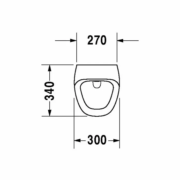 Duravit DuraStyle Urinal - Mit Spülrand, Mit schmutzabweisender Glasur, Zulauf: Hinten, Absaugspülung, Farbe: Weiß, Ohne Zielobjekt - Skizze
