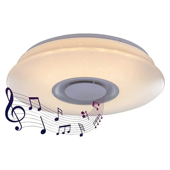 Globo LED-Deckenleuchte rund TUNE - 12 W, Ø x H: 360 mm x 8 cm, Warmweiß - Diagonale Ansicht