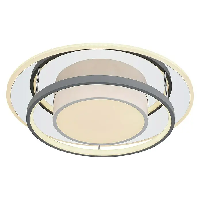 Globo LED-Deckenleuchte LEOLA - 50 W, L x B x H: 49 x 49 x 10,5 cm, Warmweiß - Diagonale Ansicht
