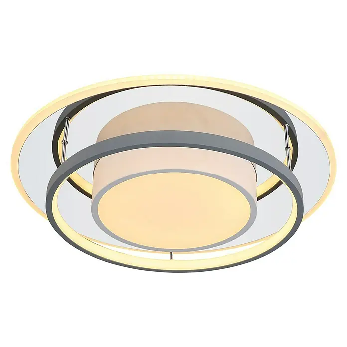 Globo LED-Deckenleuchte LEOLA - 50 W, L x B x H: 49 x 49 x 10,5 cm, Warmweiß - Diagonale Ansicht