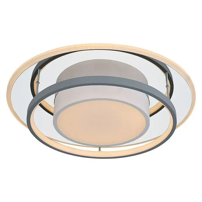 Globo LED-Deckenleuchte LEOLA - 50 W, L x B x H: 49 x 49 x 10,5 cm, Warmweiß - Diagonale Ansicht