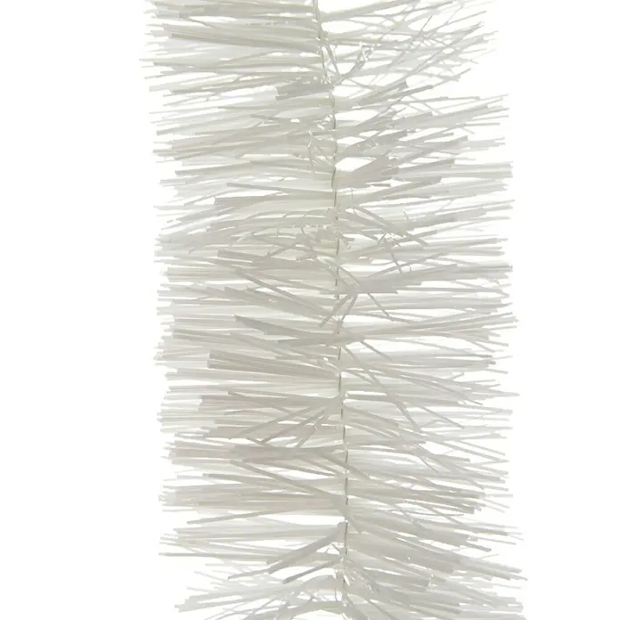 Guirnalda Espumillón - Largo: 270 cm, Blanco - Primer plano