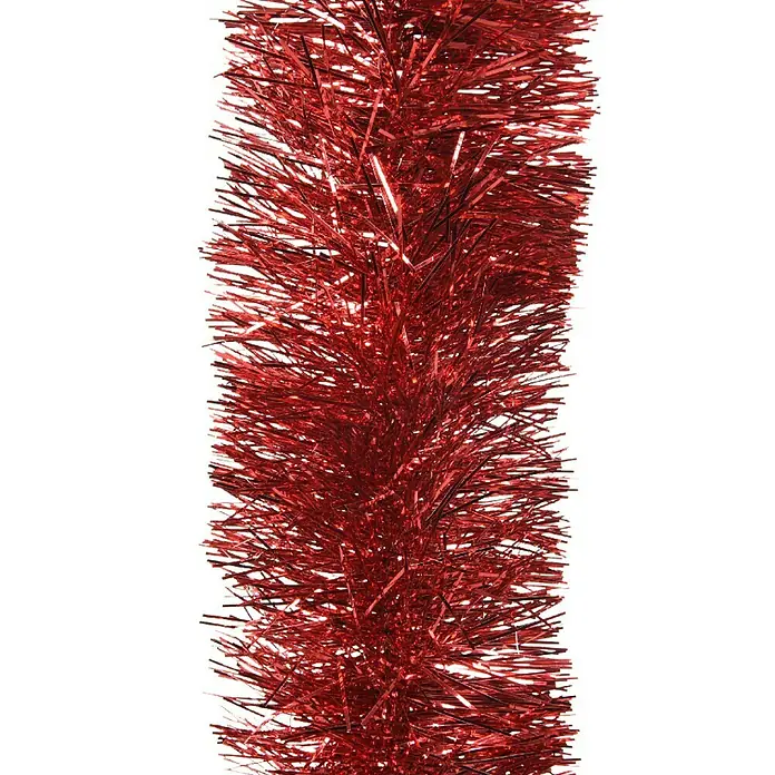 Guirnalda Espumillón - Largo: 270 cm, Rojo - Primer plano