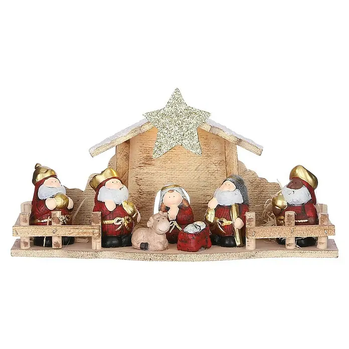 Pesebre LED Belén - L x An x Al: 30 x 10 x 15 cm - Vista frontal
